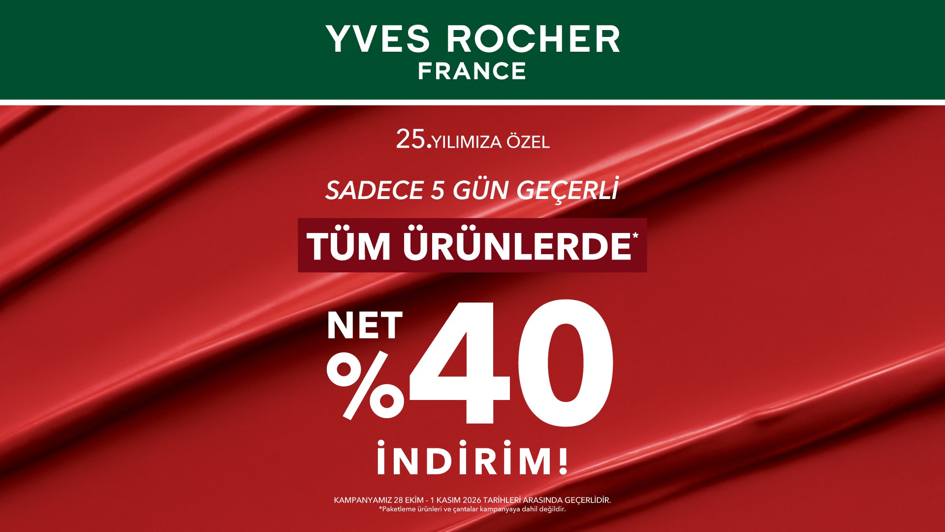Tüm Ürünlerde Net %40 İndirim