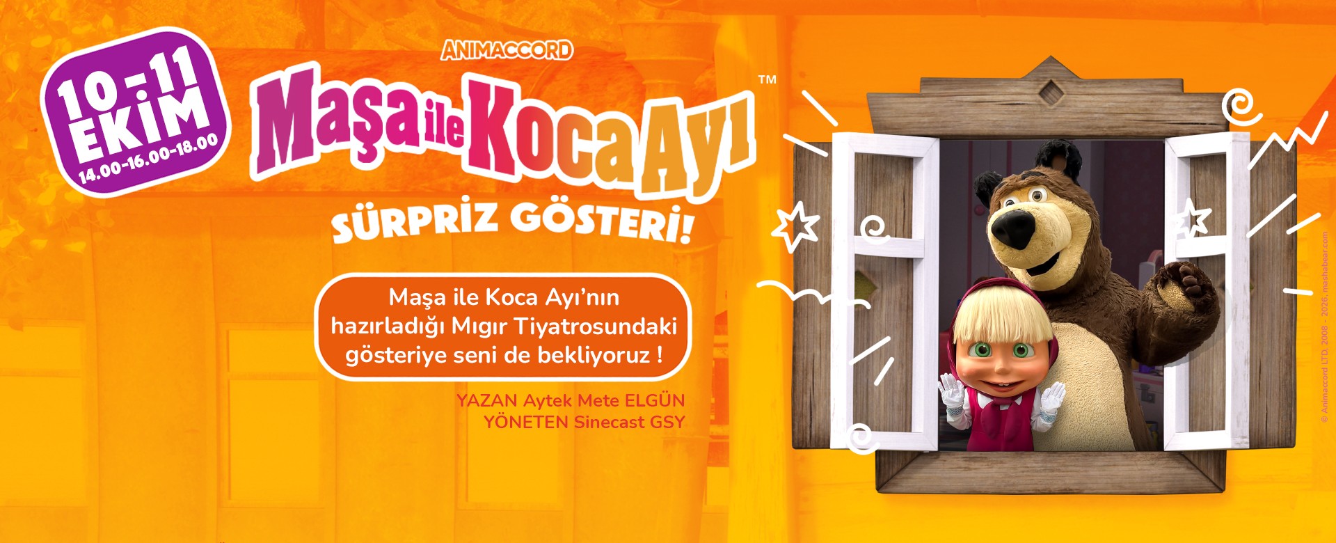 <div style="color: #000000;">Maşa ile Koca Ayı Forum Aydın&rsquo;da!&nbsp;</div>